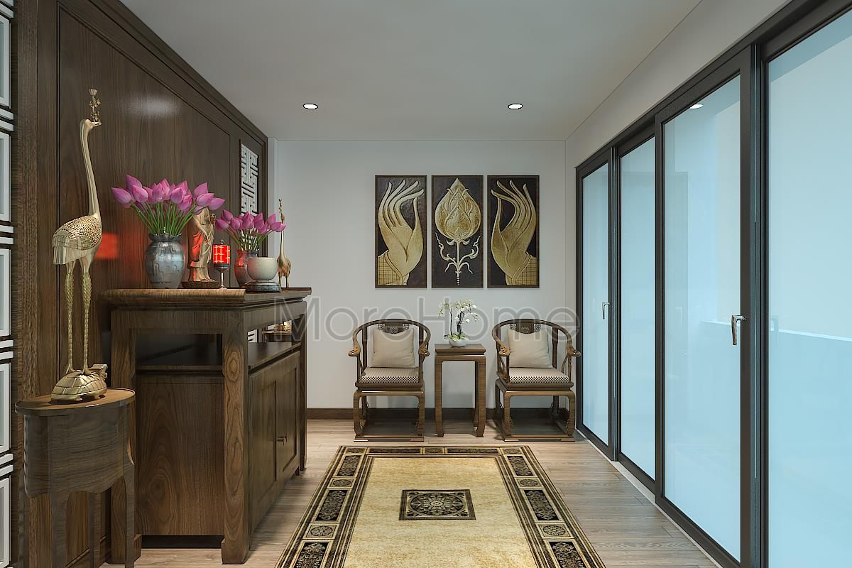 Thiết kế nội thất phòng thờ nhà ống An Dương Tây Hồ 